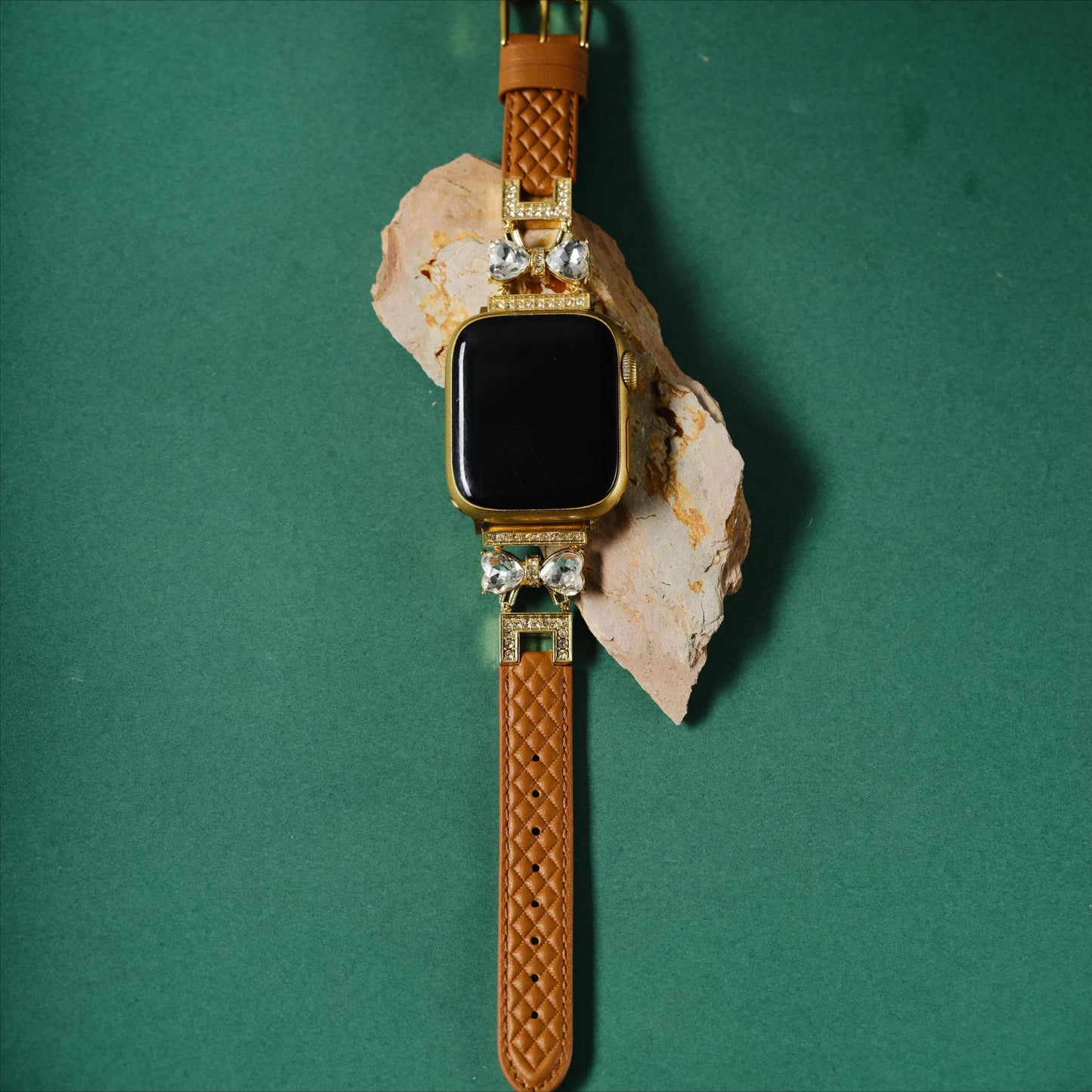 Bowrhin™ – Rhinestone Bowknot Leather Watch Band