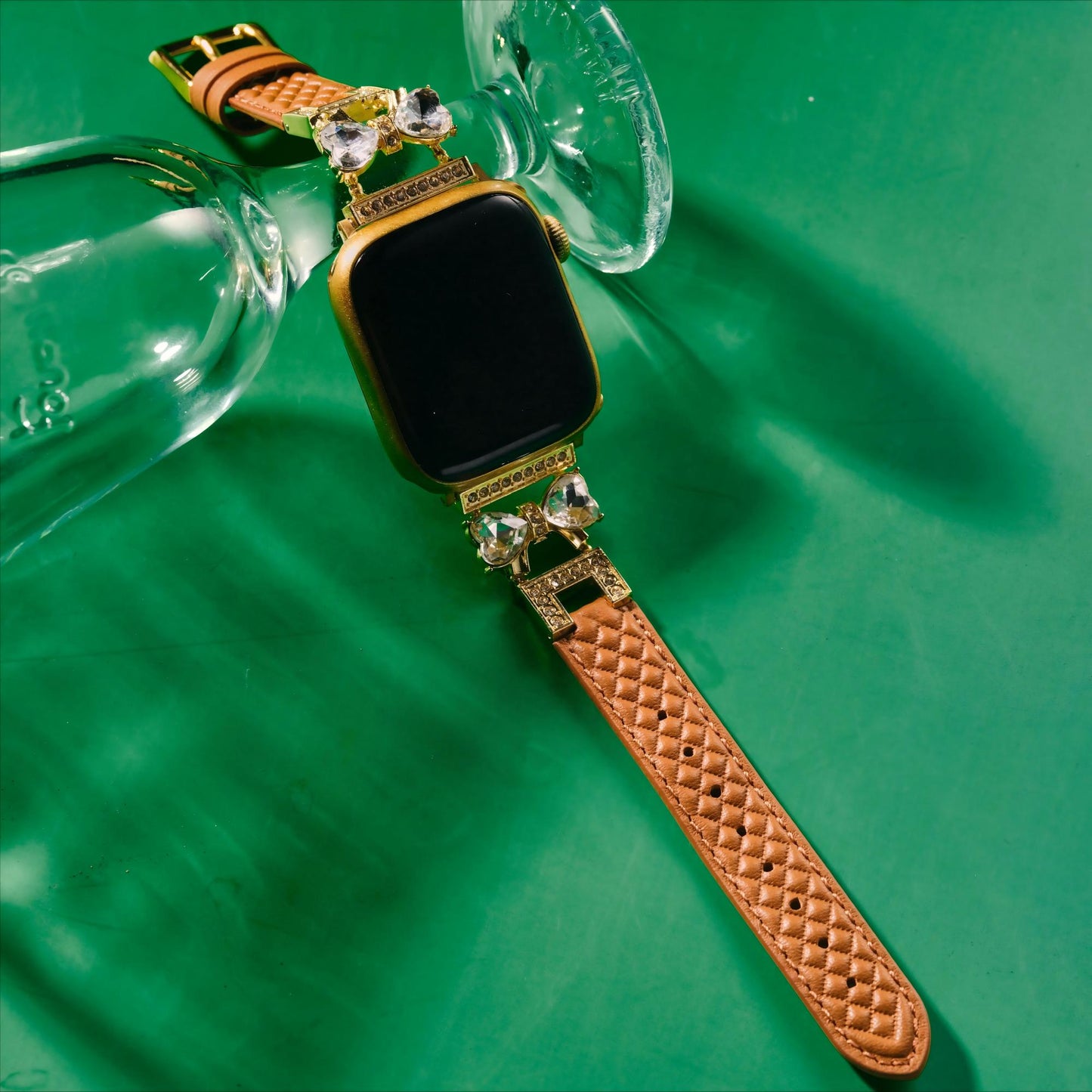 Bowrhin™ – Rhinestone Bowknot Leather Watch Band