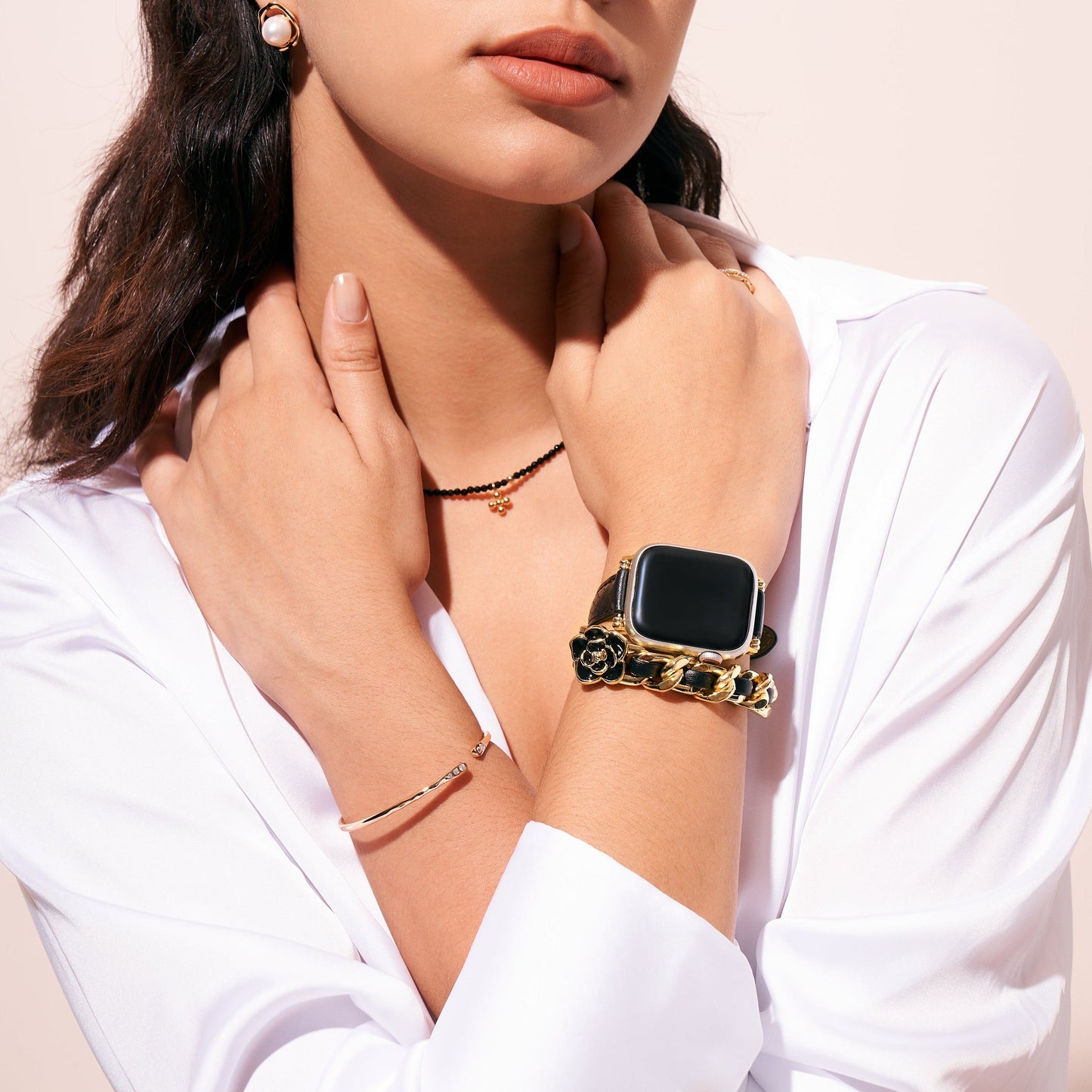 Florabelle™ – Doppellagiges Uhrenarmband mit Blumenmuster
