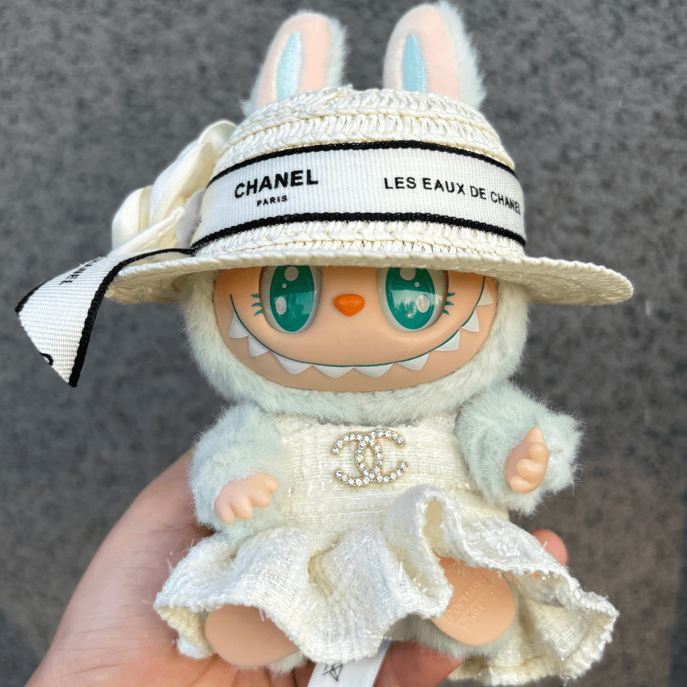 Coco Luxe Dress, Hat & Bag 3-Piece Set - Labubu Clothes (Bag Included)