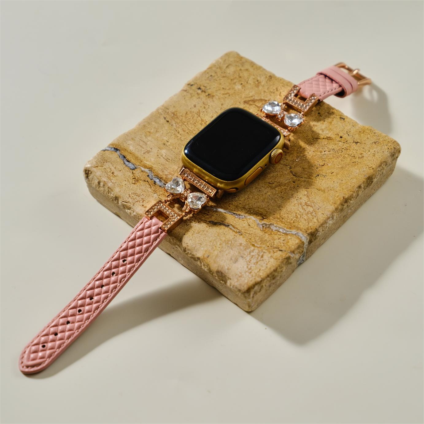 Bowrhin™ – Rhinestone Bowknot Leather Watch Band