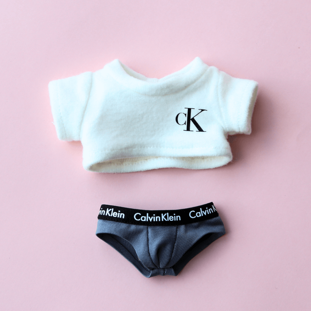 CK-Inspired Underwear & Crop Top- Labubu Clothes