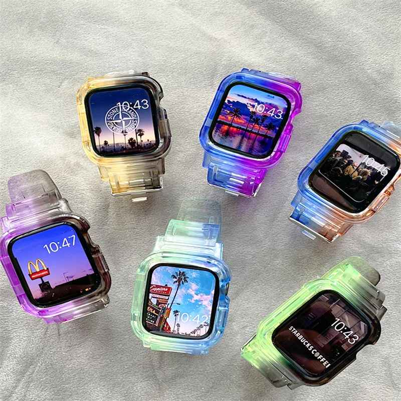 Ventura™┃Transparent Gradient Strap & Case For Apple Watch
