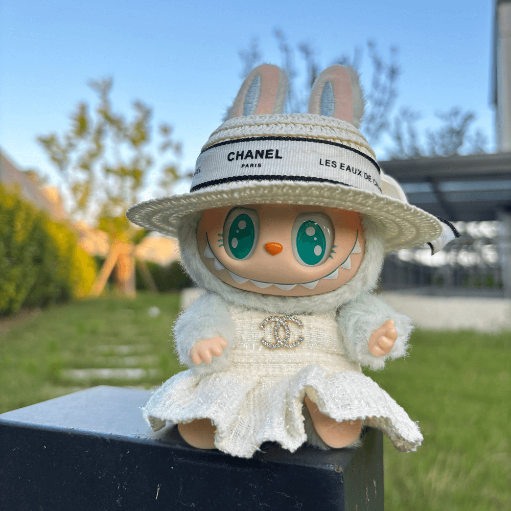 Coco Luxe Dress, Hat & Bag 3-Piece Set - Labubu Clothes (Bag Included)