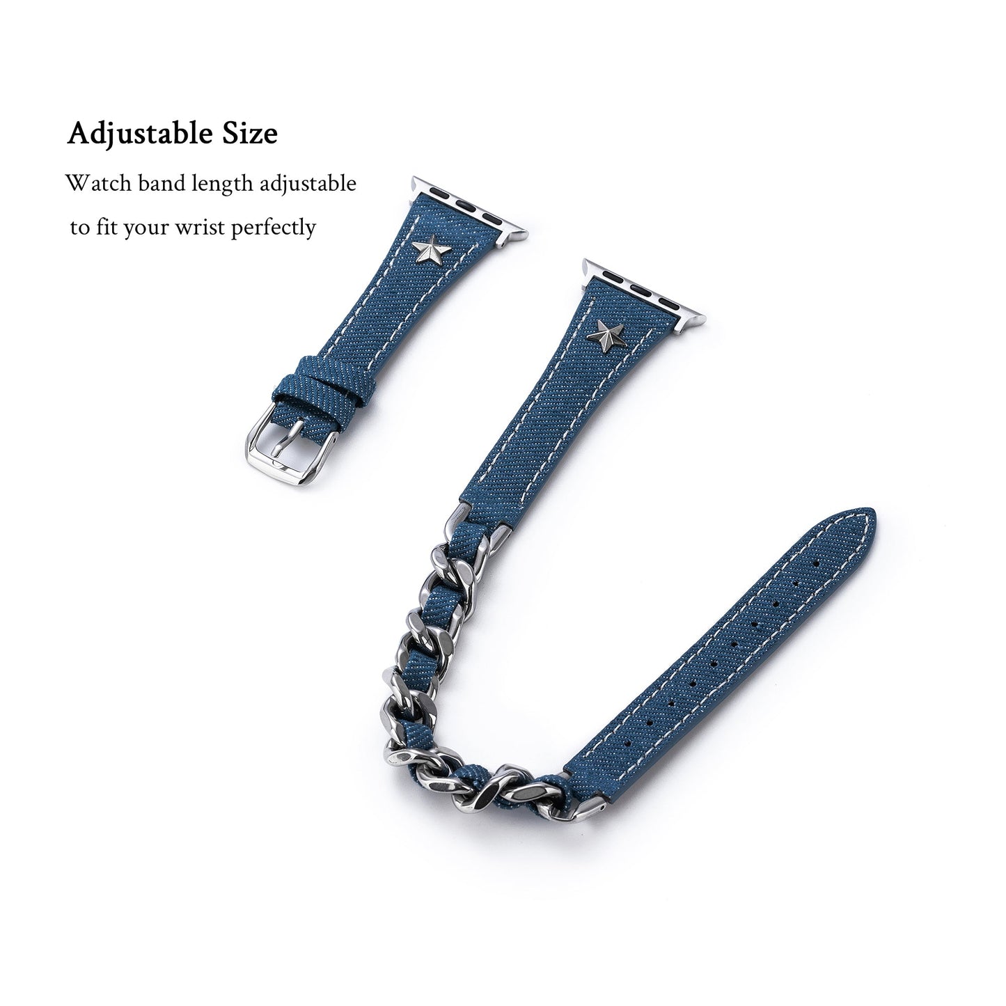 Denimira™ – Doppellagiges Denim-Uhrenarmband