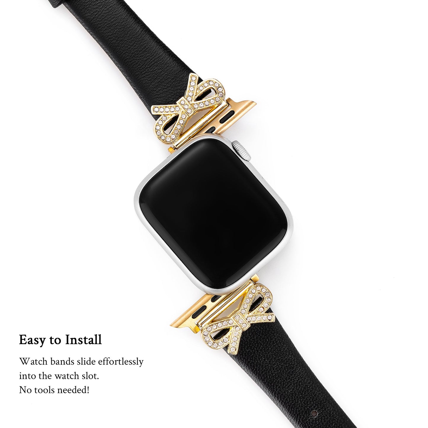 Bowcrystal™ – Crystal Bowknot Leather Watch Band