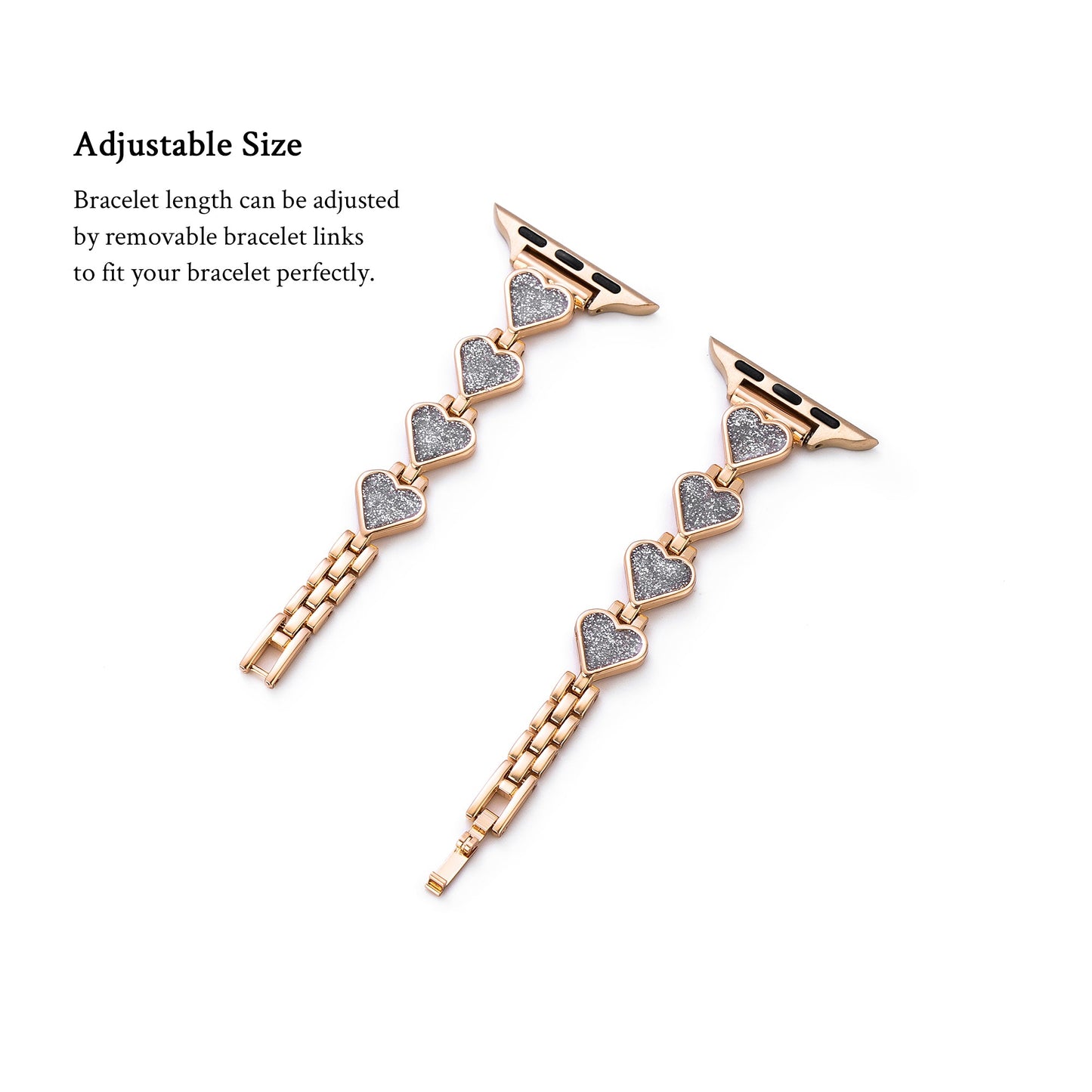 Lovglitz™ – Glitzerndes Love-Metallarmband