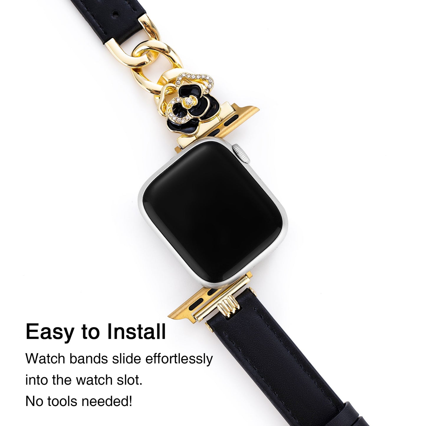 Camelea™ – Uhrenarmband aus Leder mit Kamelienkette