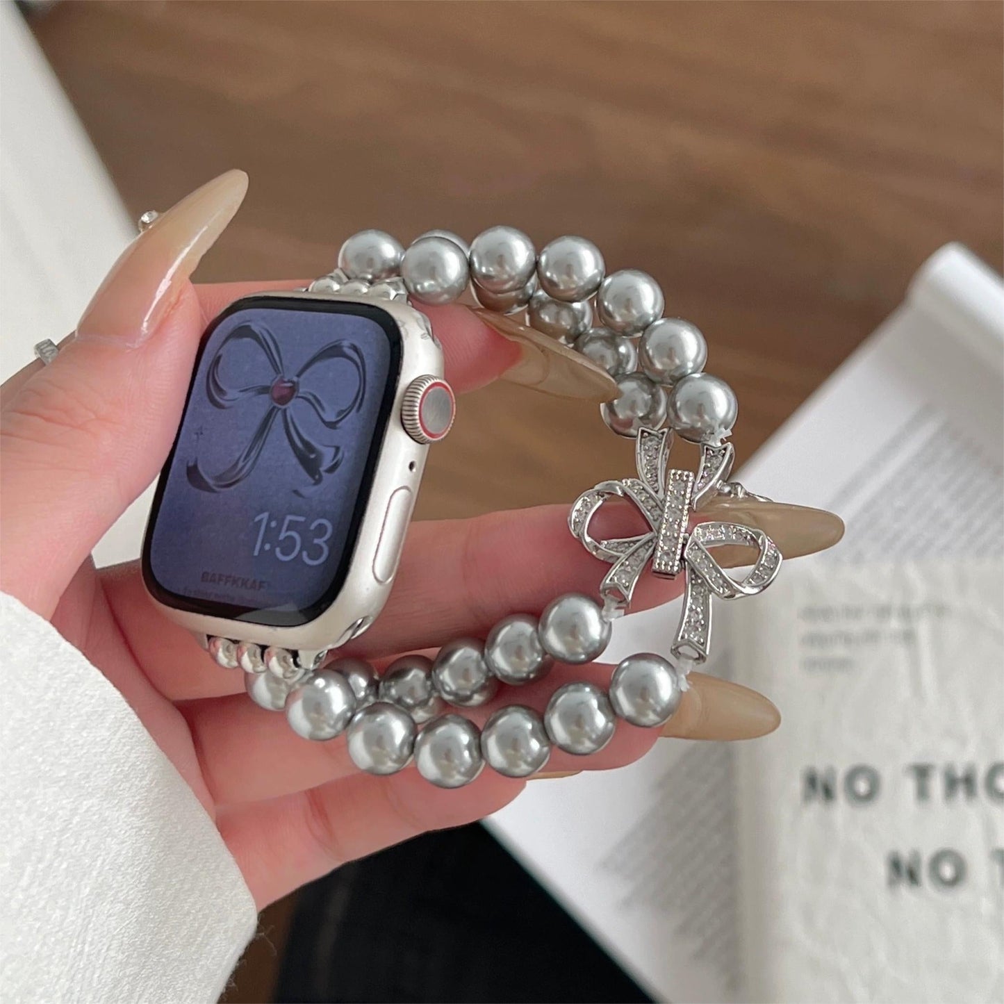 Pearlduo™ – Uhrenarmband mit doppelter Perlenbesatz