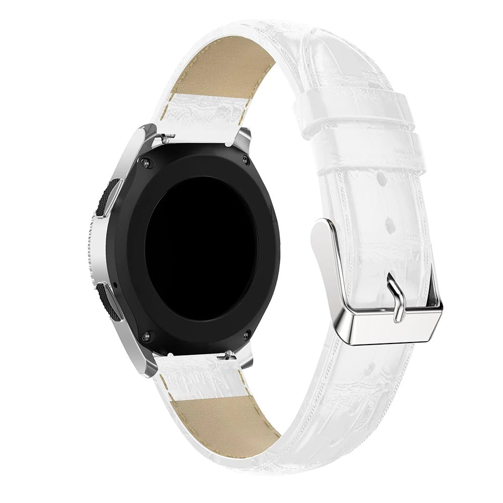 White Smooth Leather Strap | For Huawei & Amazfit Smartwatches