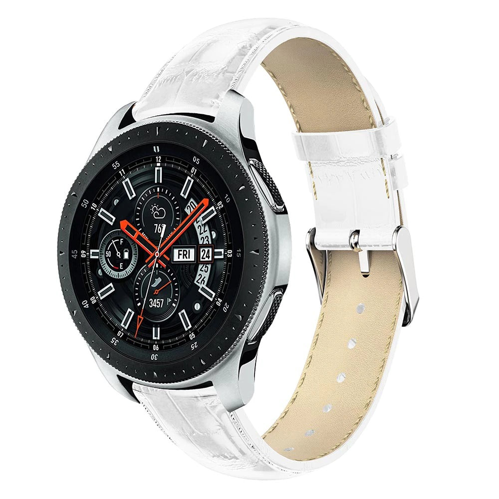 White Smooth Leather Strap | For Huawei & Amazfit Smartwatches