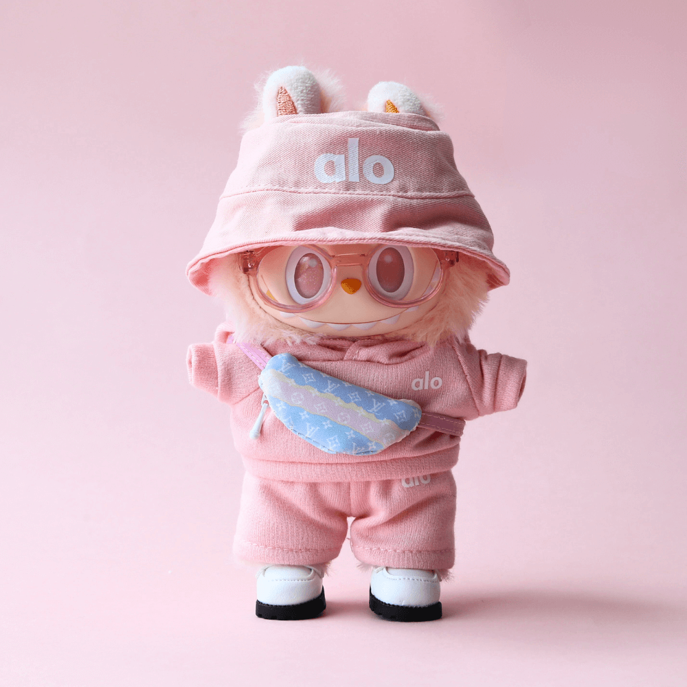 Alo-Style 3-Piece Set - Hoodie, Pants & Hat - Labubu Clothes
