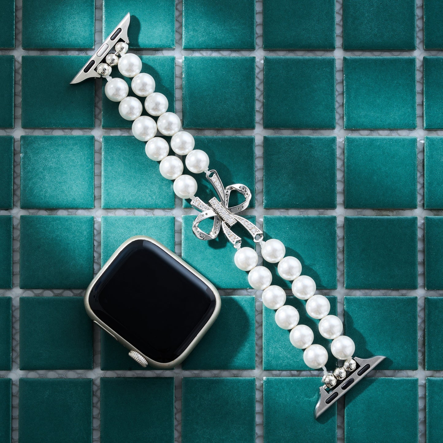 Pearlduo™ – Uhrenarmband mit doppelter Perlenbesatz