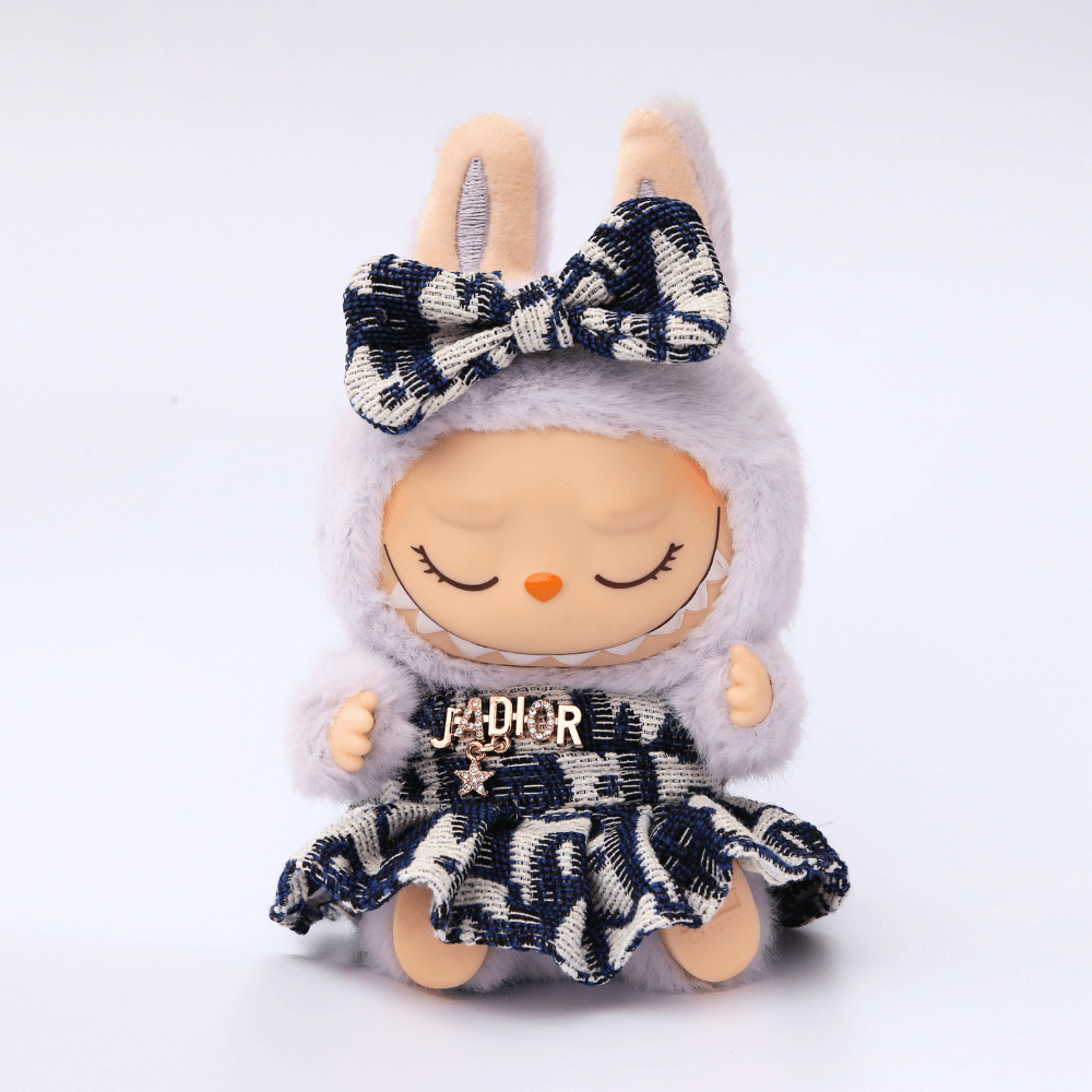 Toile de Labubu Princess Look – Mini Dress with Bow for Labubu