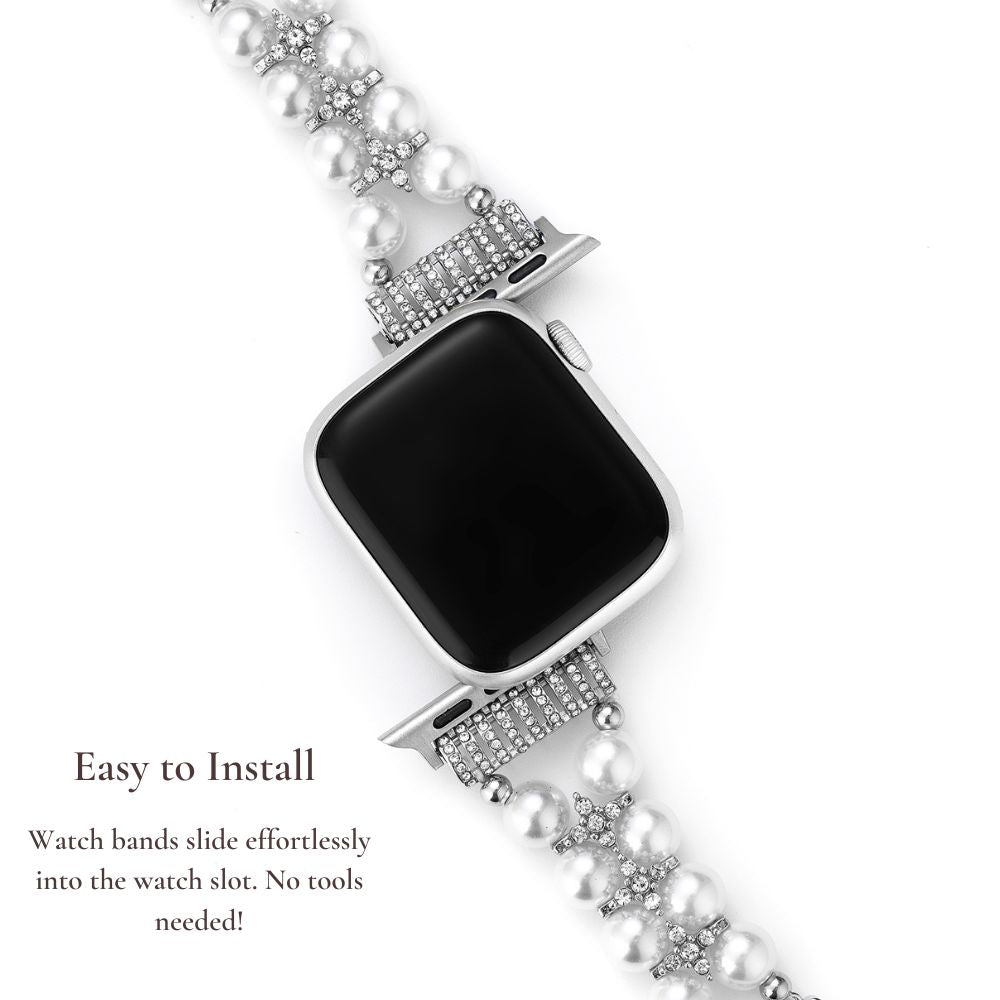 Pearlrhine™ – Perlenverziertes Strass-Uhrenarmband