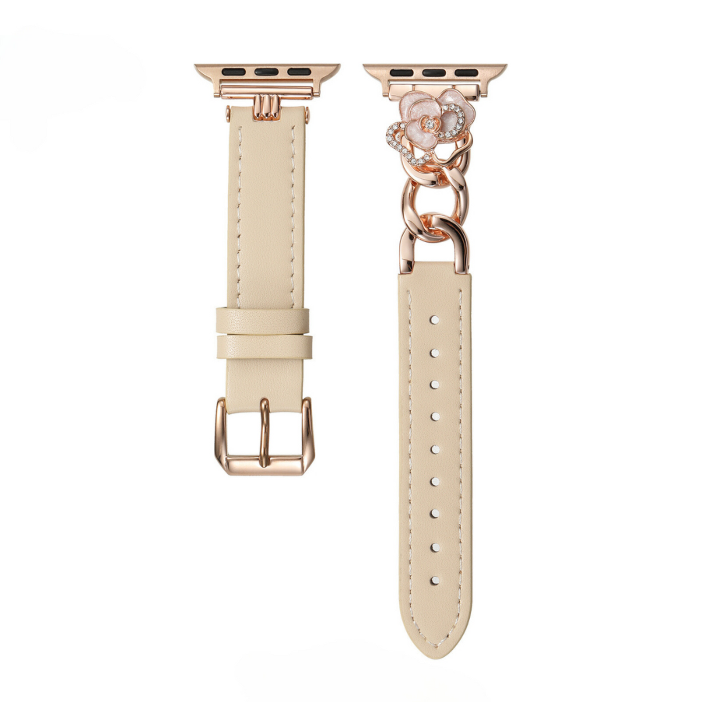 Camelea™ – Uhrenarmband aus Leder mit Kamelienkette