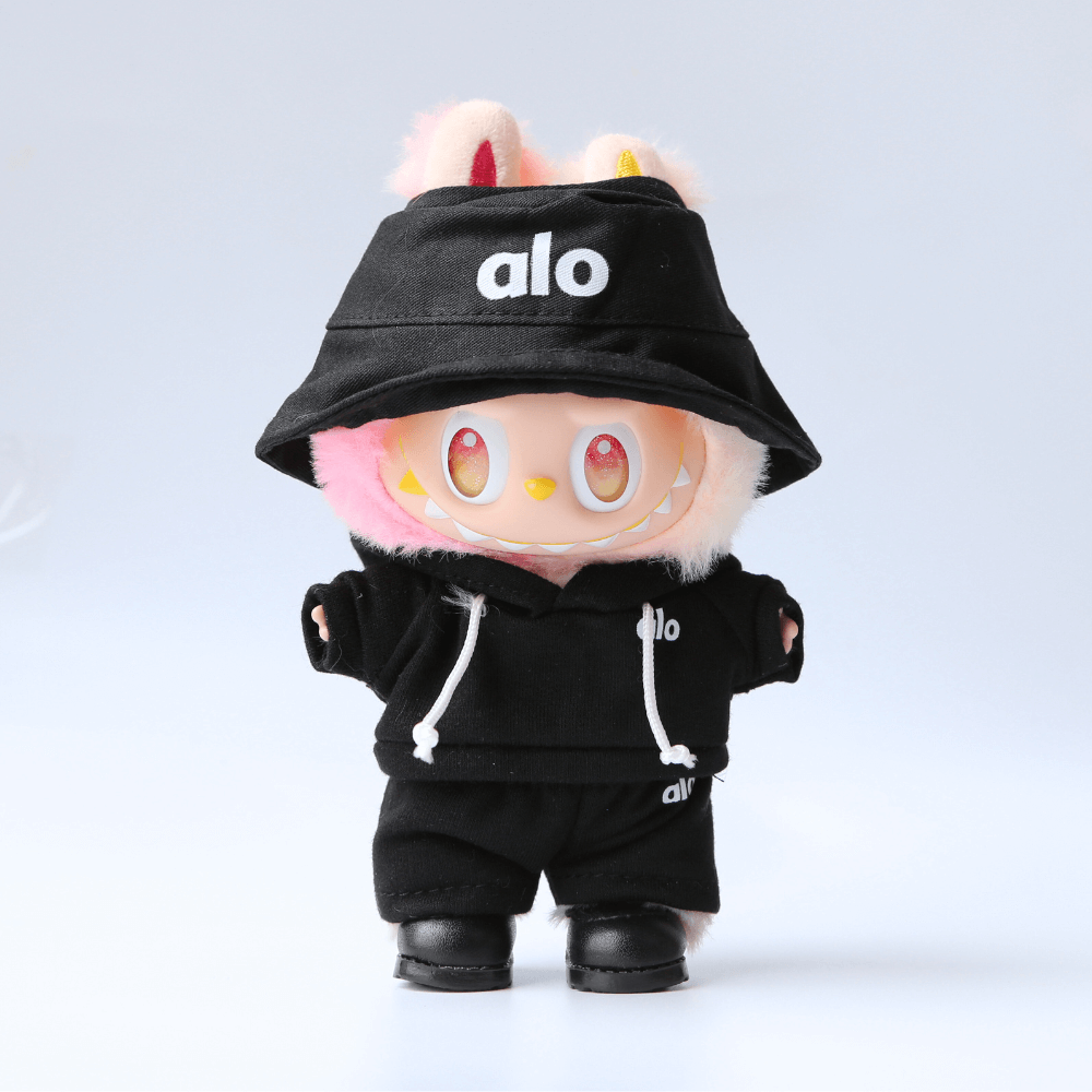 Alo-Style 3-Piece Set - Hoodie, Pants & Hat - Labubu Clothes