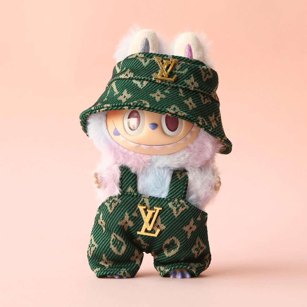 Green Monogram Luxe Set - Labubu Fashion Clothes