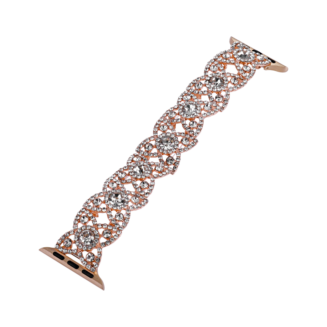 Florhine™ – Elastisches Uhrenarmband mit Strass-Blumen