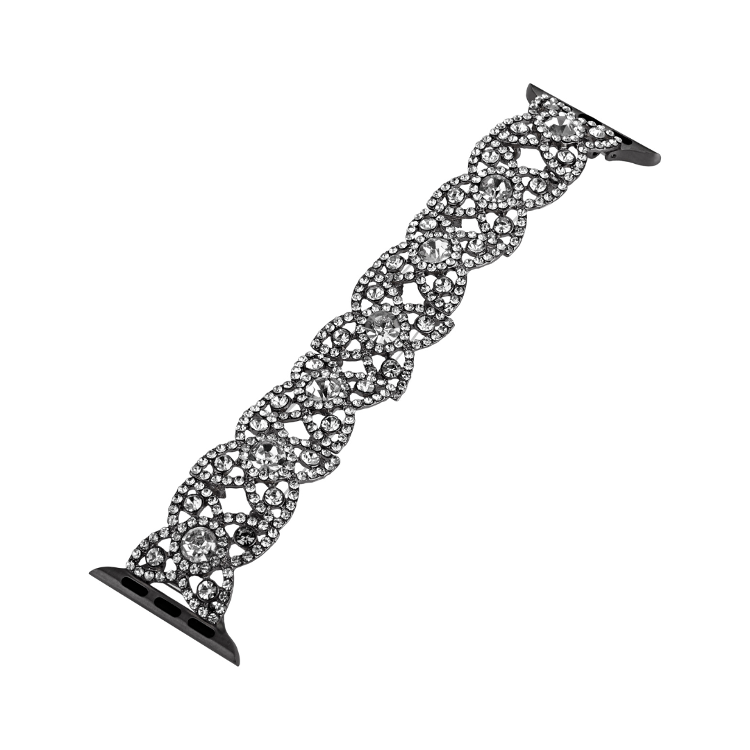 Florhine™ – Elastisches Uhrenarmband mit Strass-Blumen