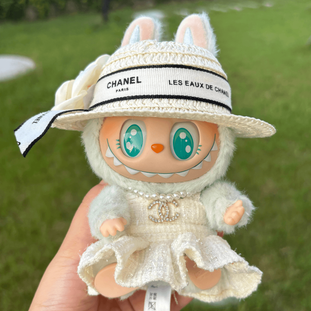 Coco Luxe Dress, Hat & Bag 3-Piece Set - Labubu Clothes (Bag Included)