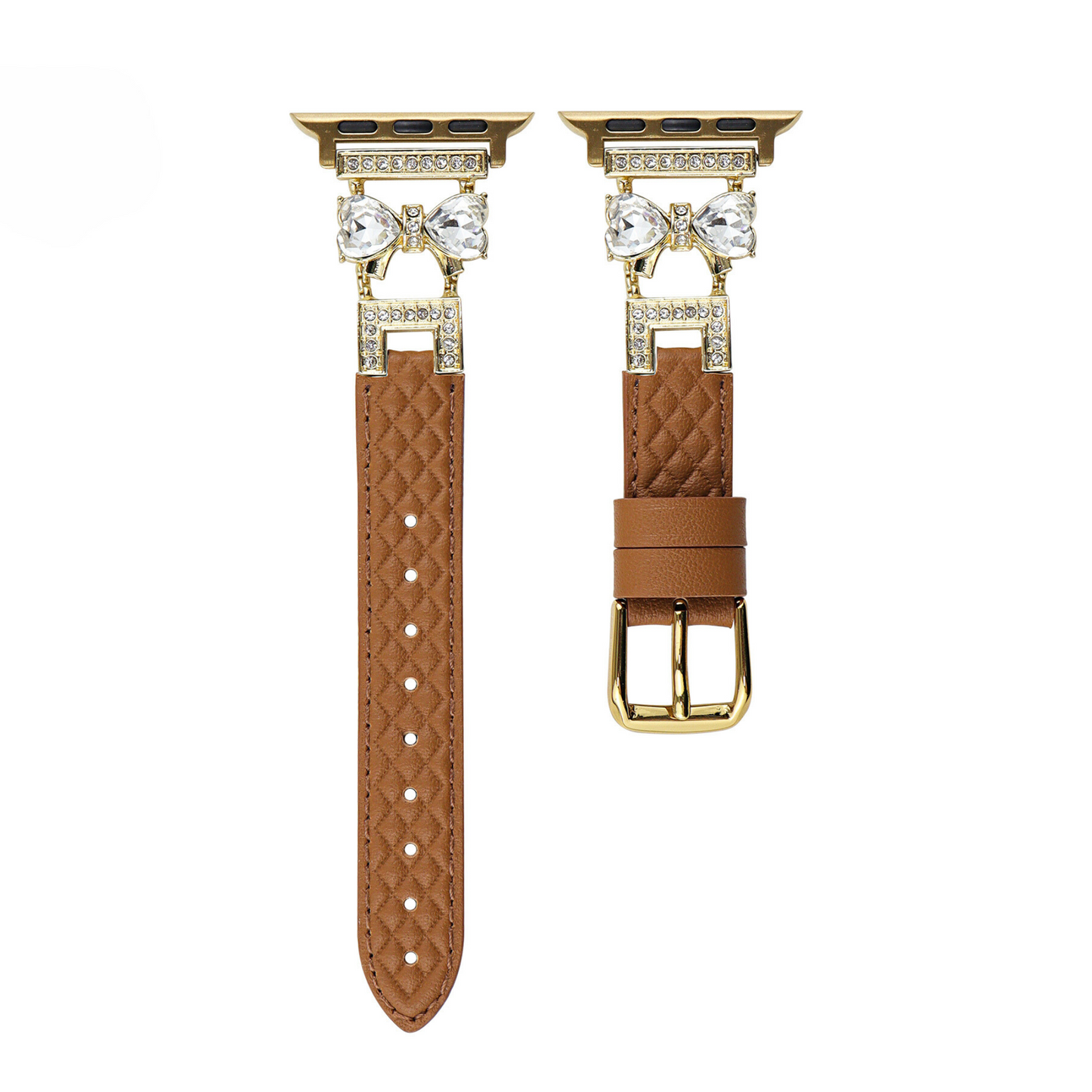 Bowrhin™ – Rhinestone Bowknot Leather Watch Band