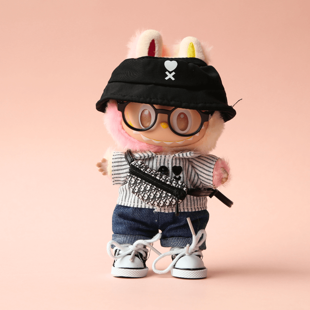 Urban Layers Set – 3-Piece Shirt, Jeans & Cap Outfit for Labubu