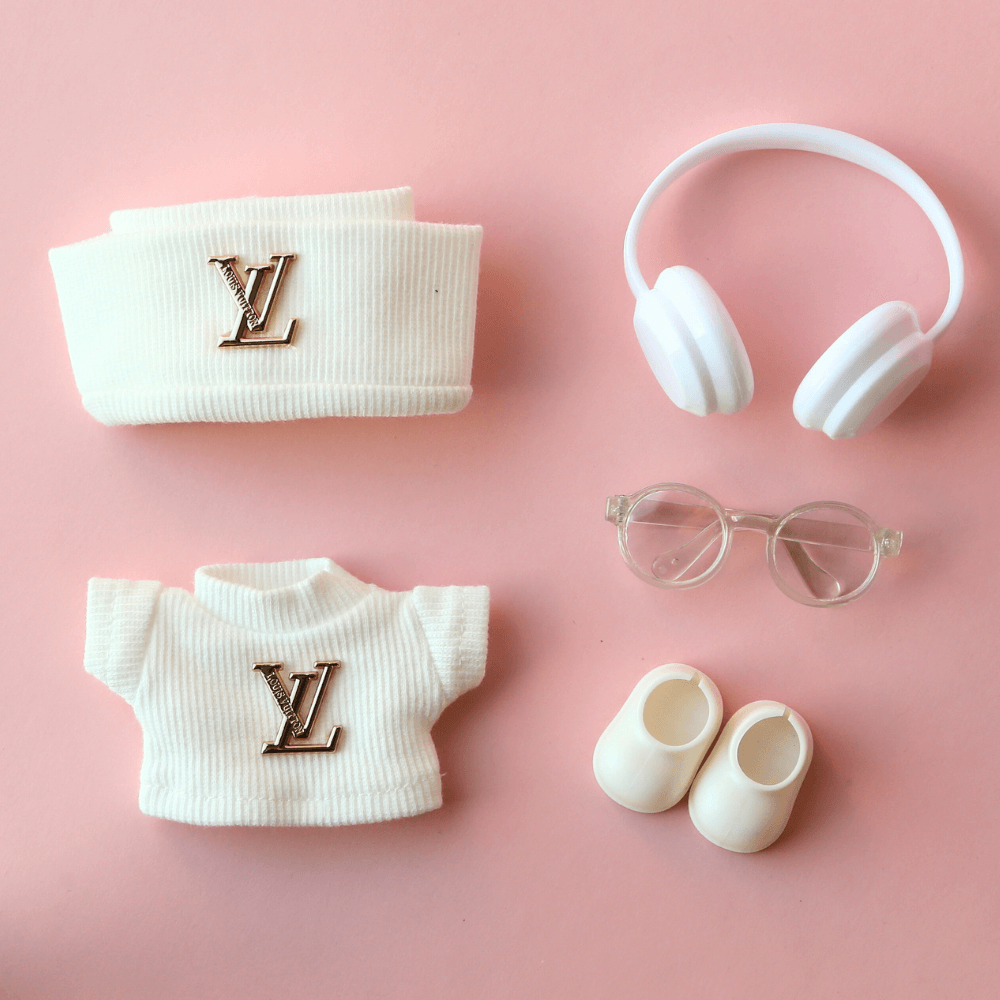 L-Style Top & Hat Set - Labubu Fashion Clothes (Metallic Logo)