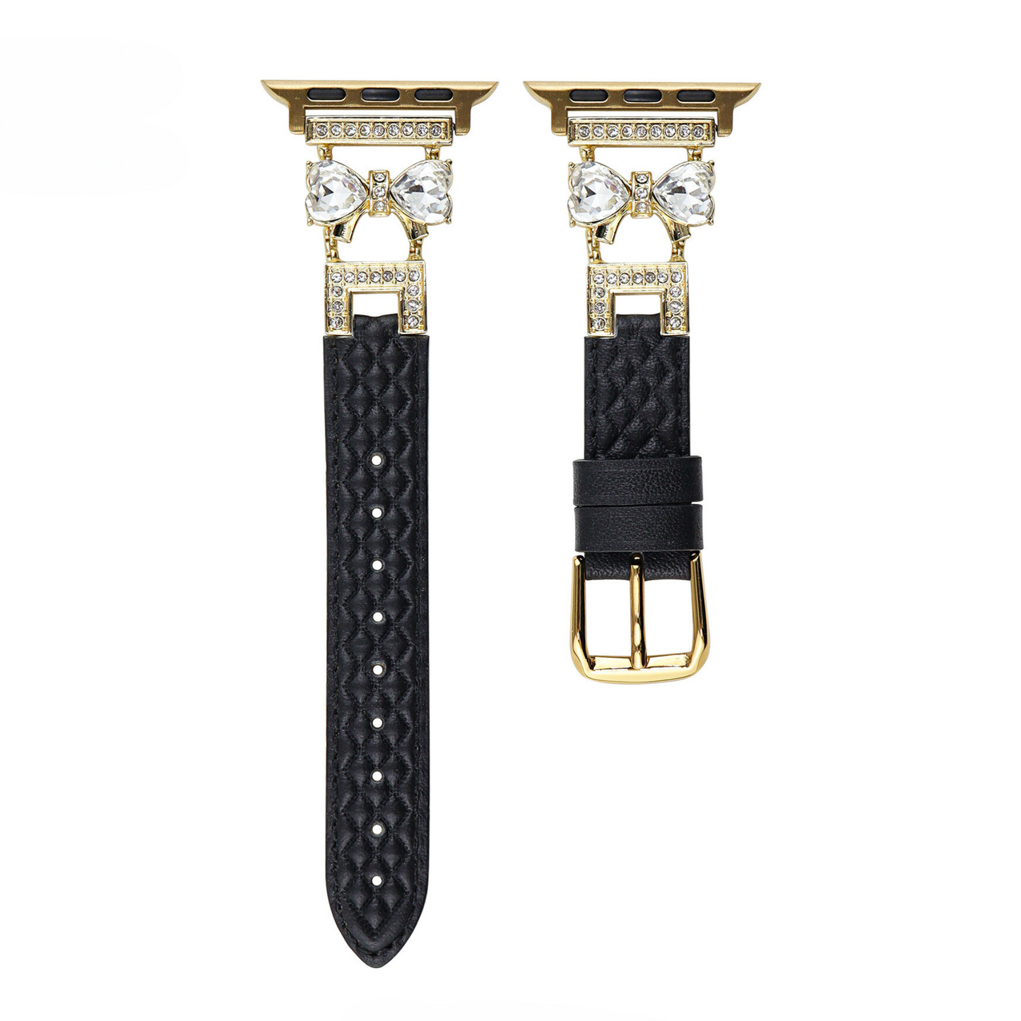 Bowrhin™ – Rhinestone Bowknot Leather Watch Band