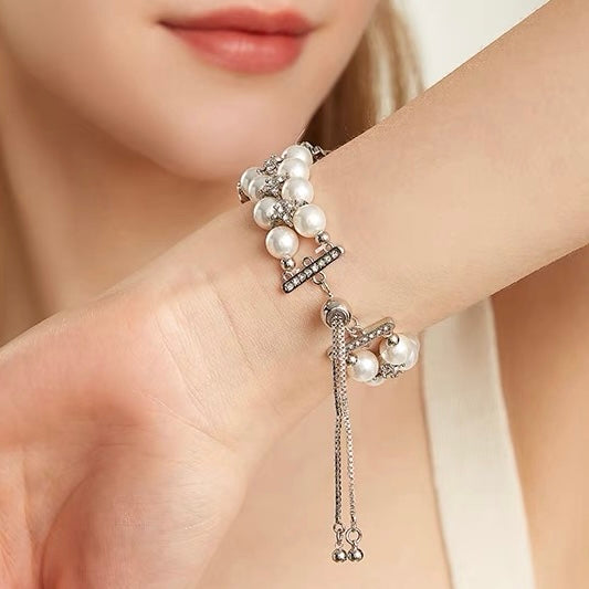 Pearlrhine™ – Perlenverziertes Strass-Uhrenarmband