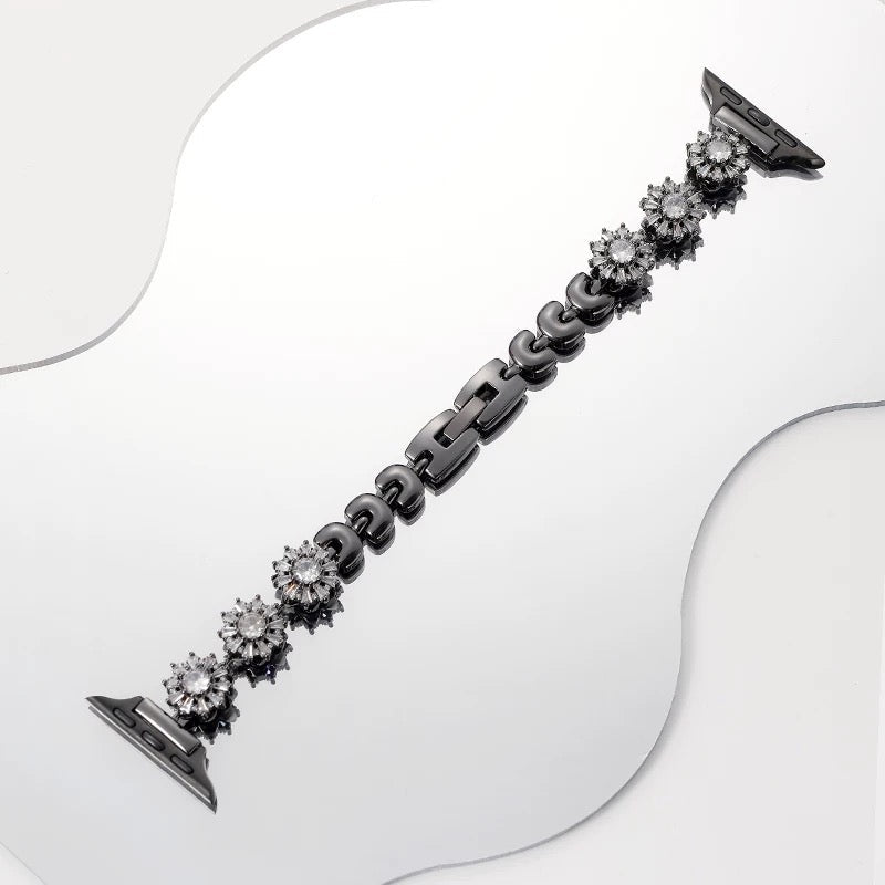 Snowtate™ – Drehbares Uhrenarmband mit Strasssteinen und Schneeflocken