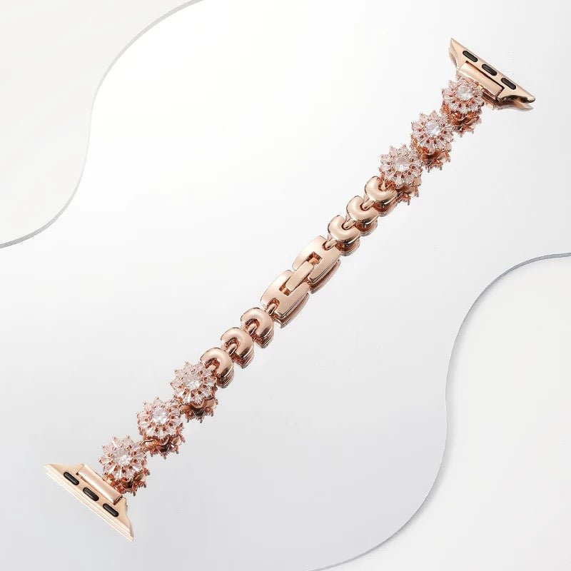 Snowtate™ – Drehbares Uhrenarmband mit Strasssteinen und Schneeflocken