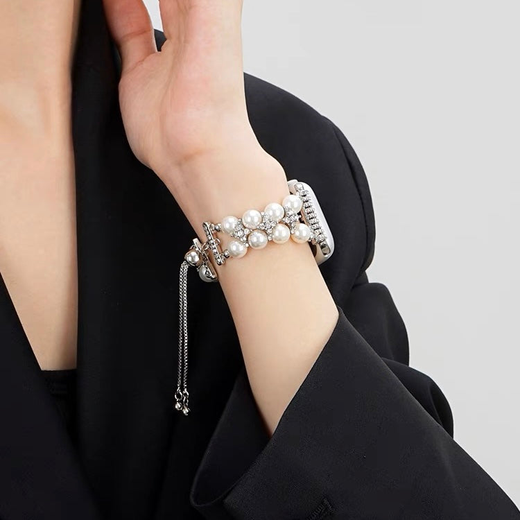 Pearlrhine™ – Perlenverziertes Strass-Uhrenarmband