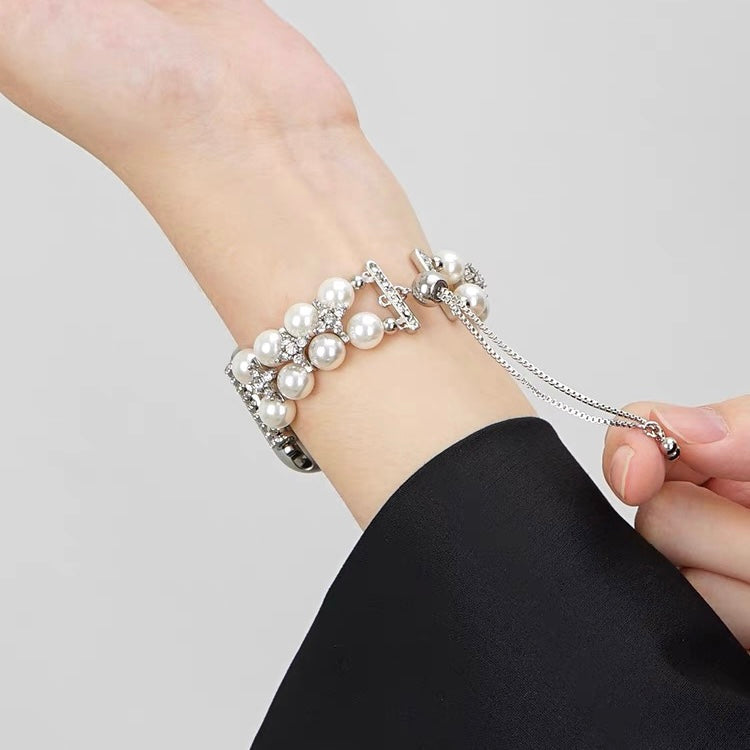 Pearlrhine™ – Perlenverziertes Strass-Uhrenarmband