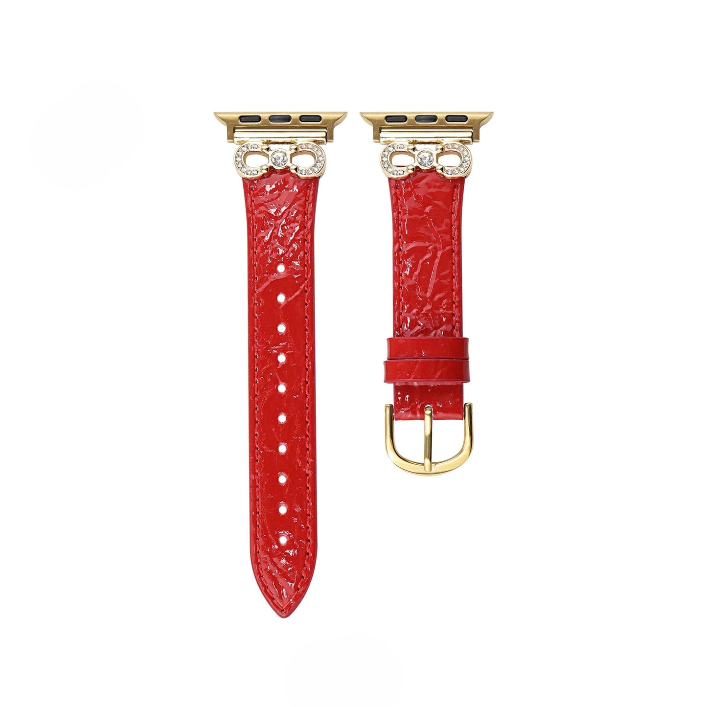 Glossette™ – Uhrenarmband aus glänzendem Leder mit Schleife