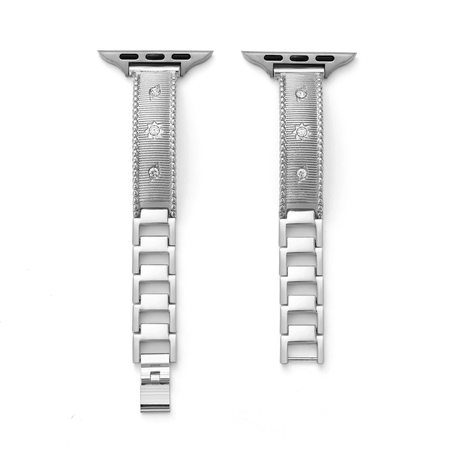 Brushine™ – Rhinestone Brushed Metal Watch Band
