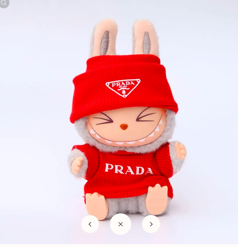 Mini Prada Look 2-Piece Set – Top & Cap - 6.7″ Labubu Fashion Clothes