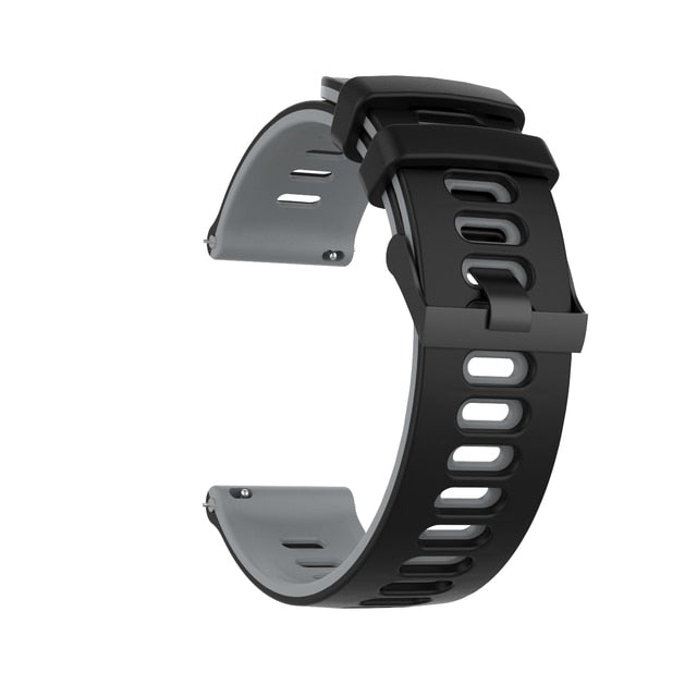 Black/Grey Breathable Silicone® Strap | For Huawei & Amazfit Smartwatches