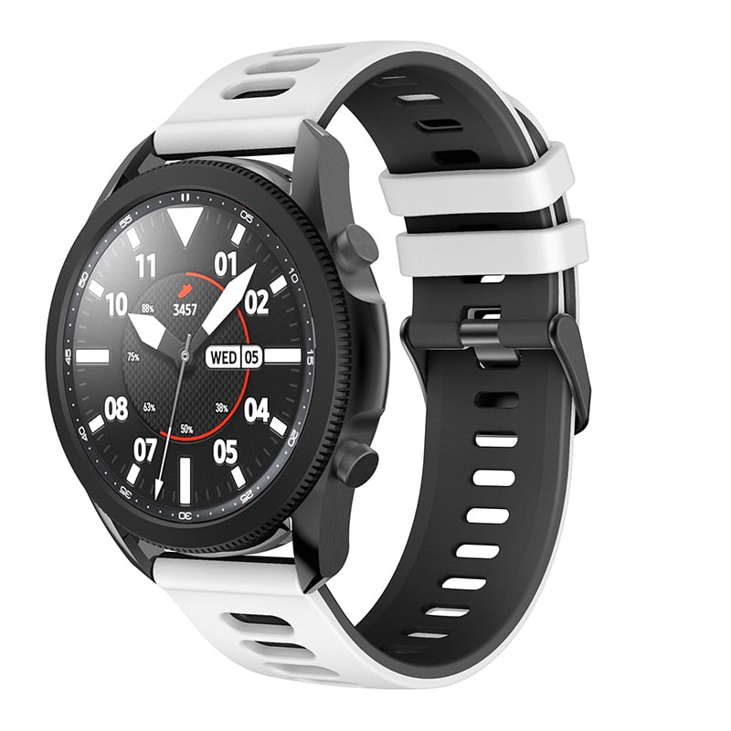 White/Black Breathable Silicone® Strap | For Huawei & Amazfit Smartwatches