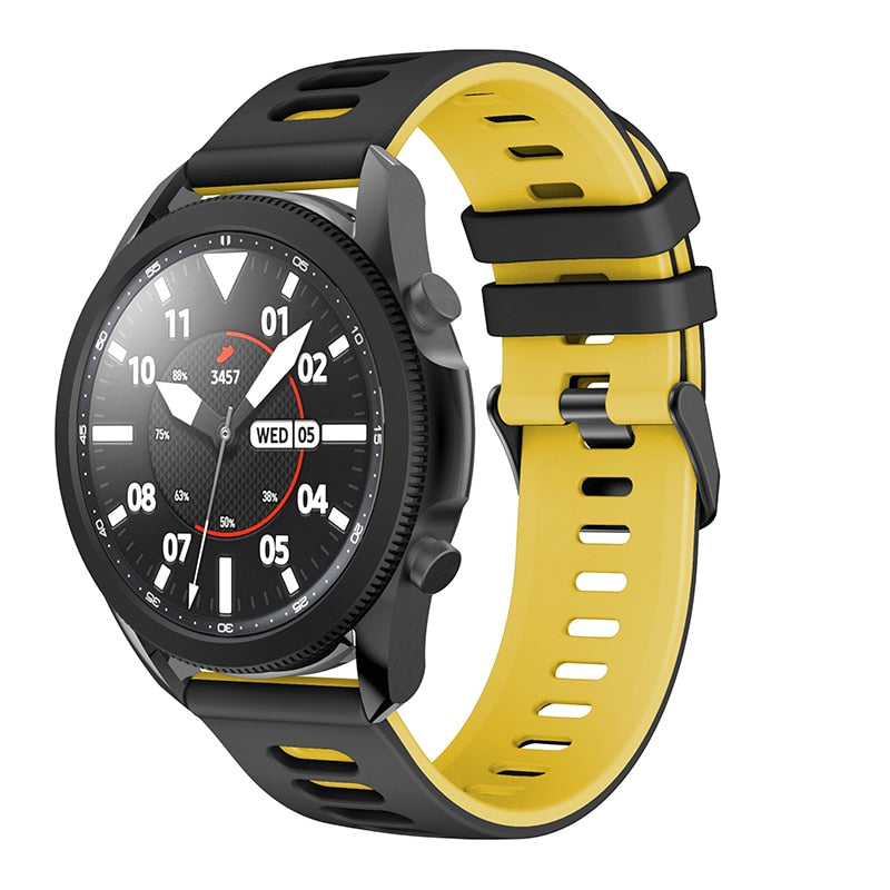 Black/Yellow Breathable Silicone® Strap | For Huawei & Amazfit Smartwatches
