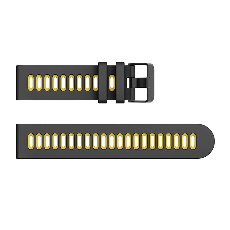 Black/Yellow Breathable Silicone® Strap | For Huawei & Amazfit Smartwatches