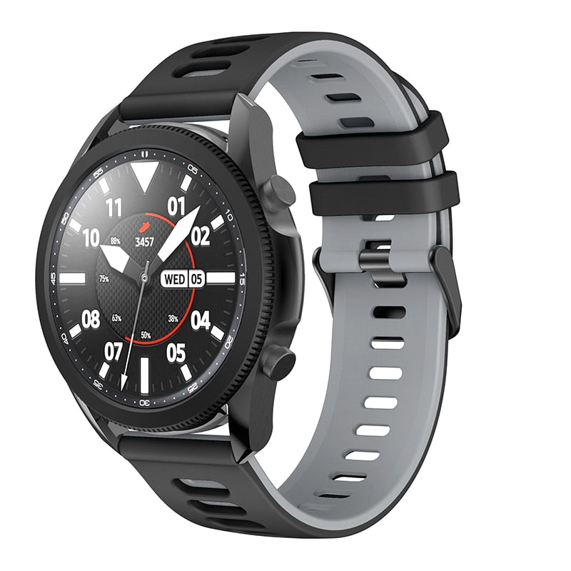 Black/Grey Breathable Silicone® Strap | For Huawei & Amazfit Smartwatches