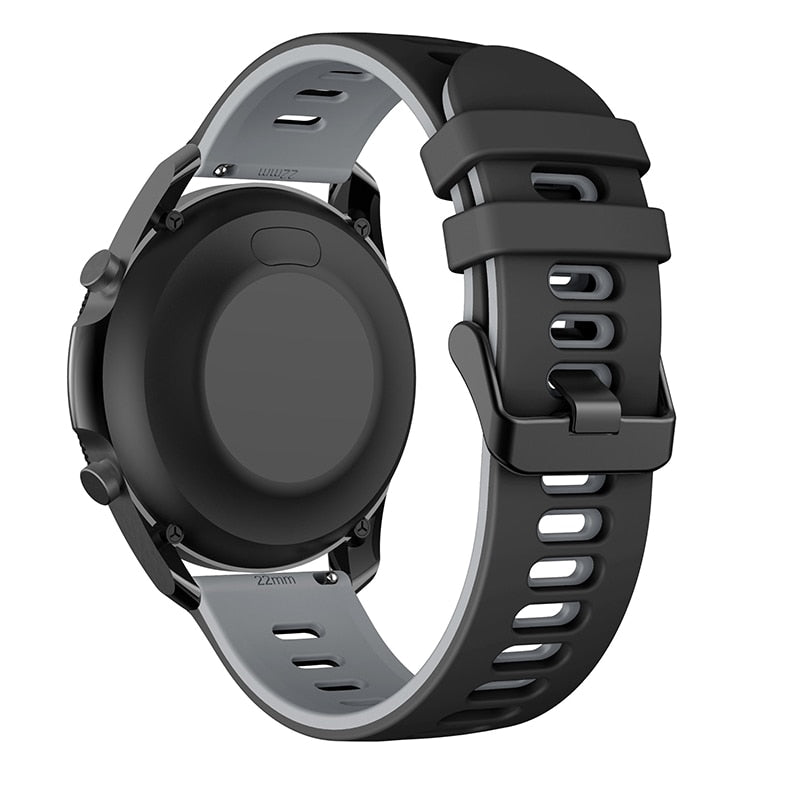 Black/Grey Breathable Silicone® Strap | For Huawei & Amazfit Smartwatches