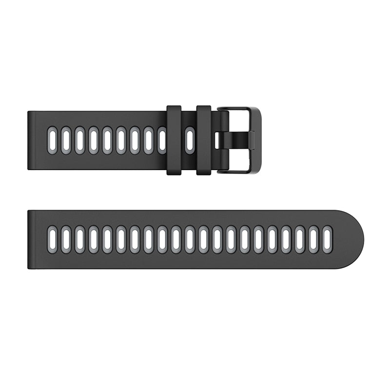 Black/Grey Breathable Silicone® Strap | For Huawei & Amazfit Smartwatches