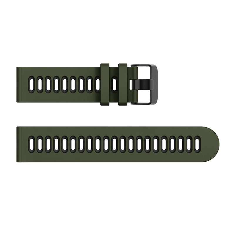 Army Green/Black Breathable Silicone® Strap | For Huawei & Amazfit Smartwatches