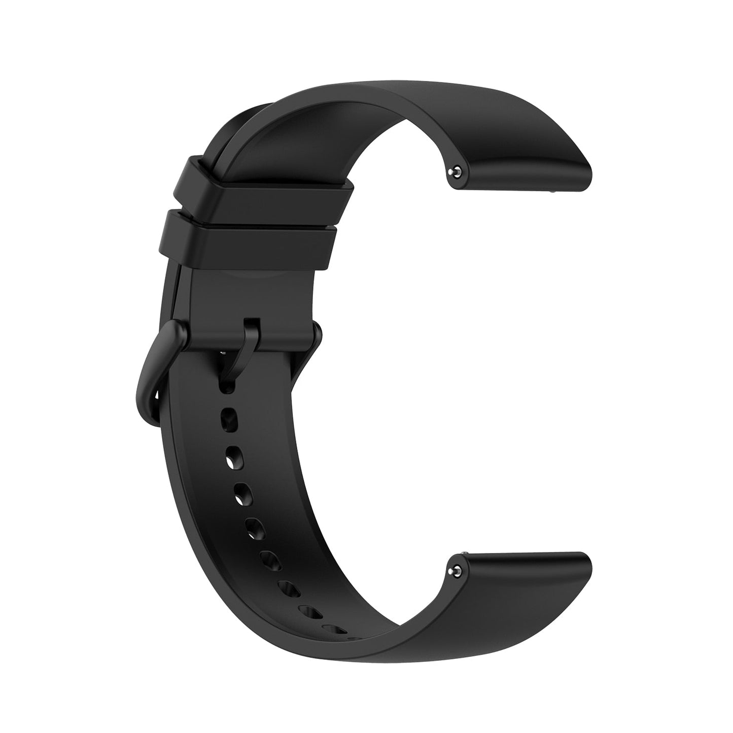 Black Plain Silicone Strap | For Huawei & Amazfit Smartwatches