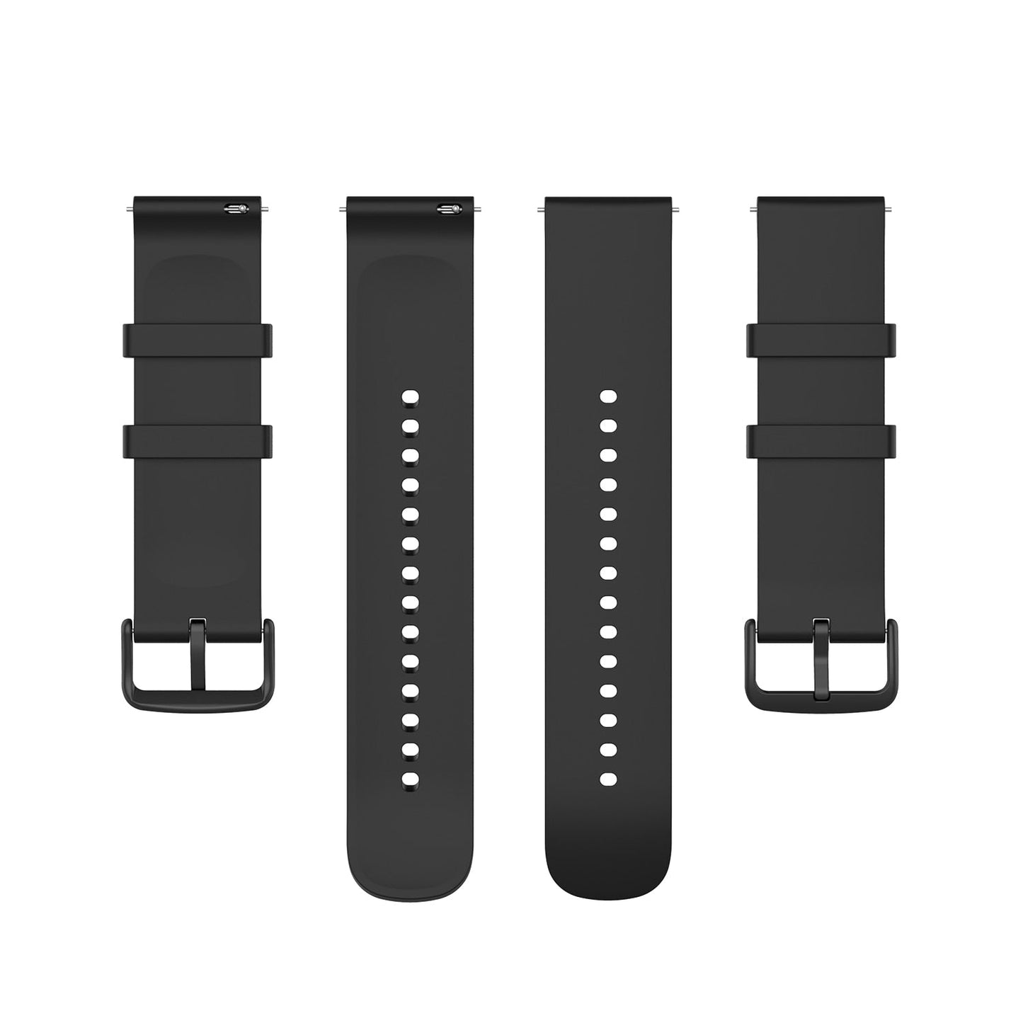 Black Plain Silicone Strap | For Huawei & Amazfit Smartwatches