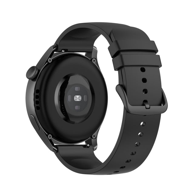 Black Plain Silicone Strap | For Huawei & Amazfit Smartwatches