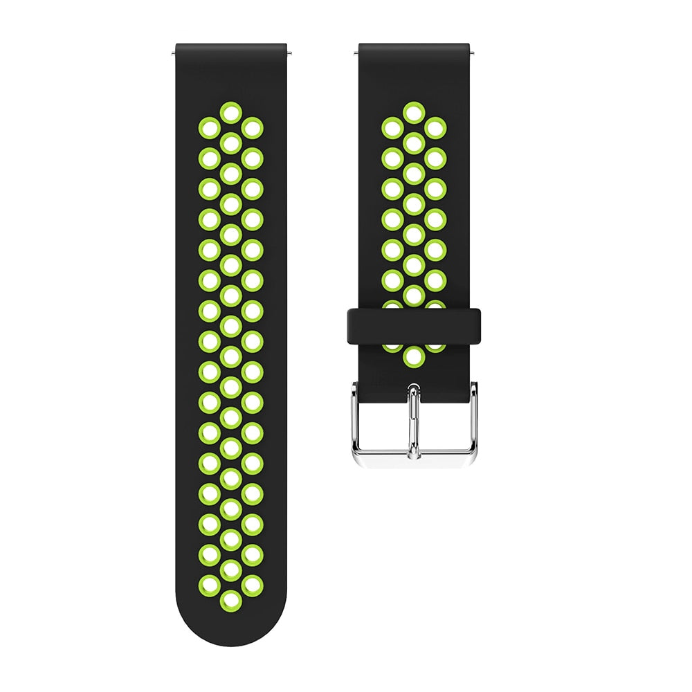Black/Green Silicone Sports® Strap | For Huawei & Amazfit Smartwatches