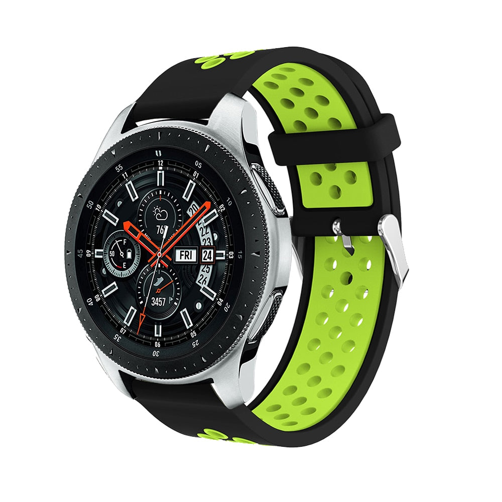 Black/Green Silicone Sports® Strap | For Huawei & Amazfit Smartwatches